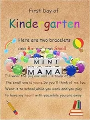 [Luolinice] First Day of Kindergarten Bracelet Back to School Bracelets Mommy and Me Kindergarten Bracelet First Day of School Gifts for Boys Girls