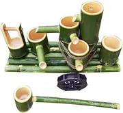 Bamboo Fountain Garden Water Feature Garden Decor with Pump Water Game Waterfall Sculptures Statues Home Decoration Waterfall Outdoorese Feature Gift(55Cm) (60cm)
