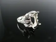 5534 Ring Setting Sterling Silver Size 8.5 12x10 Mm Emerald Cut Stone