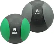 5kg + 8kg Commercial Rubber Medicine Ball Set / Gym Fitness Fit Exercise Ball