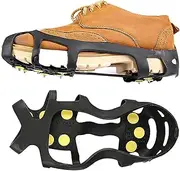 [Generic] Ice Cleats for Shoes, Ice Spikes for Shoes, Lightweight Non-Slip Crampons with 9 Teeth and Grippers for Ice Sowing, Ice Grips, Witer Outdoor Equipment for Walking, Hiking, Climbing, Fishing