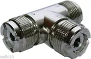 High Quality UHF T Connector - Triple Female T Coax Connector - HAM CB Coaxial