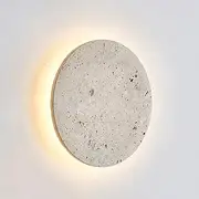 Nordic Style Stone Wall Lamp Natural Yellow Travertine Lampshade Wall Sconce Round Indoor Interior Wall Lights for Living Room Dinning Room Corridor Study Home Lighting Decoration 220V