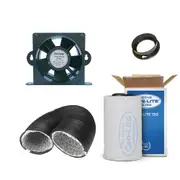 Can Filter Grow Tent 150PL Carbon Filter 100MM x 250MM + 4" Cultiv8 Fan 82CFM