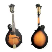 Caraya F-Style Solid Top Mandolin, EQ, intage Sunburst +Gig Bag String MA008EQVS