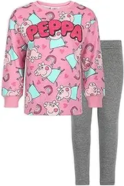 [Peppa Pig] Girls 2 Piece Sweatshirt and Legging Pants Set for Toddlers