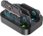 GagaKing 4 in 1 Controller Charging Dock for Nintendo Switch 2 Joy Con, 2.5H Fast Charging Joy Con Charger Station with LED Indicator, Organized Storage Stand for Switch 2 Accessories