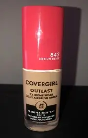 COVERGIRL Outlast Extreme Wear Foundation 842 Airbrush SPF18 Medium Beige NEW