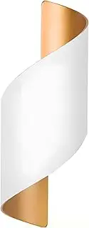 Wisdomer Indoor & Outdoor 10W LED Wall Light IP65 Modern Decorative Waterproof Outdoor Wall Light Warm White Wall Light Suitable for Garden, Balcony, Living Room (White Gold)
