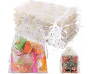 Organza Bags Bags Jewellery Bags (White Snowflake d, Pack of 100)