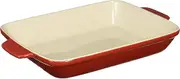 Pearl Metal L-1825 Square Plate, 10.2 x 7.9 inches (26 x 20 cm), Heat Resistant, Red, Oven Chef