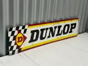 DUNLOP TYRES CHEQUERED FLAG HEAVY DUTY SIGN 800 MM X 200 MM FREE POST