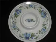 FABULOUS MELAMINE CHIP AND DIP PLATTER BLUE ROSES DESIGN
