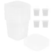 10 Pcs Ice Cream Bucket Storage Portable Bin Plastic Pail with Lid Tubs Lids