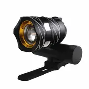 800LM T6 Bicycle Light Three Modes Zoomable Night Riding USB Rechargeable Waterproof BLACK COLOR