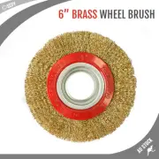 Rust Dirt Polish Brass Plated Steel Wire Brush Wheel 6″ 150mm For Bench Grinder