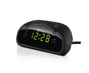 Sansai LED AM/FM Dual Alarm Clock Radio W/ Battery Back Up/Snooze Function Black