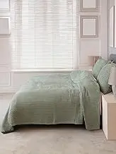 Viva Maison Waffle Bedding Set of 3 Pieces Twin Size, Includes 1 Bedspread & 2 Pillowcases, Luxury 100% Turkish Cotton Waffle Quilt Set (Sage, Twin Size: 63 x 91 Set-3)