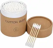 400Pcs Double Heads Wooden Cotton Swabs Ear Sticks Cotton Swabs Makeup Remover Cotton Swabs for Ears, Makeup, Beauty Care, Cleaning, Travel, (Round+Pointed Shape), White