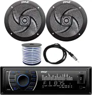Pyle AM/FM USB Bluetooth In-Dash Marine Stereo Digital Media Headunit Receiver,