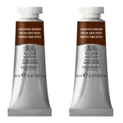 2x Winsor & Newton 14ml Professional Watercolour Art Paint Vandyke Brown S1