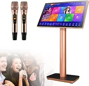 Karaoke Player, 19.5/22 Inch Capacitive Touch Screen Karaoke Machine with Wireless Microphone, AI Smart Voice Control Song Function, KTV Player,22inch-8TB