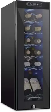 Schmecke 12 Bottle Compressor Wine Cooler Refrigerator W/Lock | Large Freestandi