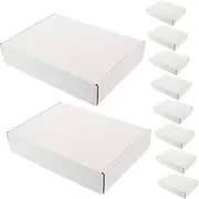 NOLITOY 20pcs White Corrugated Shipping Boxes for Business Design for Easy Assembly DIY Friendly Cardboard Container for Crafts Soaps Cosmetics and