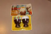 NOS Vintage 1970 NEVCO Set of Decorated Egg Cups Made in British Hong Kong