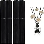 100Pcs Reed Diffuser Sticks, BetterJonny 25cm Rattan Reed Sticks Black Glass Bottles Replacement Oil Aroma Diffuser Sticks