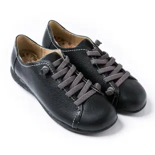 【ALAIN DELON】MIT手工真皮女休閒鞋W7442(2色 黑色 粉色)