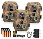 Mini Trail Camera 3 Pack,4K 48MP Game Cam with 2.0'' LCD Screen,Hunting LY-G900