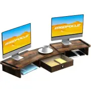Dual Monitor Stand Riser With Draweradjustable Length And Angle Monitor Stand Ri