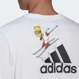 【現貨】Adidas x THE SIMPSONS 男裝 短袖 辛普森家庭 滑雪 純棉 白【運動世界】GS6220