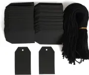 200PCS Paper Gift Tags with Free 200PCS Black Cotton Strings,Blank Hangtags DIY