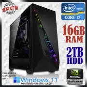 Intel Core i7 Quad Gaming PC 16GB RAM nVidia GeForce Computer 2TB Desktop System