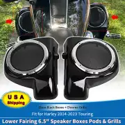 6.5" Speaker Pod Box &Grills Lower Fairing For Harley Touring Electra Road Glide