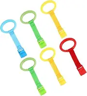 ORFOFE 6pcs Stand Up Pull Rings Safe Crib Hanging Rings for Learning to Walk Durable Crib Accessories with Smooth Edges for Easy Use and Safety