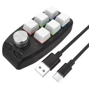 Gaming Mini Programming Macro Keyboard RGB Custom Knob Keyboard 6 Keys 1 Knob b