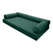 SLIPCOVER ONLY V6 Velvet Indoor Daybed Mattress Pillow Contrast Trim Twin AD317