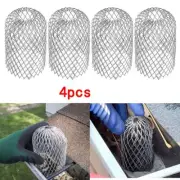 4Pcs Metal Mesh Gutter Leaf Debris Mud Trap Guards Drain Pipe Cover Downpipe NEW