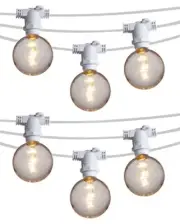 Fantado 50 Socket Outdoor Commercial String Light Set, Shatterproof LED Bulbs...