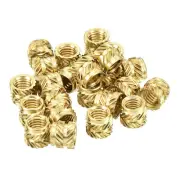 Knurled Insert Nut M5 x 6mm L x 7mm OD Female Brass Embedding Nut 80Pcs