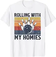 [VidiAmazing] Rolling with My Homies Bowling Vintage Retro Bowler Rollin ds427 T-Shirt