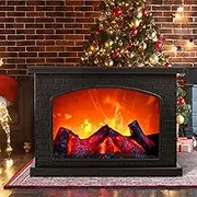 LED Fireplace Lamp With Touch Control, Electric Flame Effect, USB & Battery Operated Simulation Ornament for Home