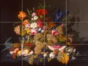 Art Flowers Grape Wine Mural Ceramic Backsplash Bath Tile #1842