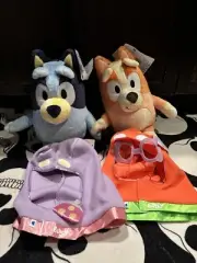 Build A Bear Bluey and Bingo Plush Puppies With Janet And Rita Costumes Easter