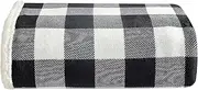 Eddie Bauer - Throw Blanket, Super Soft Reversible Sherpa Flannel Bedding, Ideal Christmas & White Elephant Gifts, Cozy Plaid Throw Blankets for Couch (Cabin Plaid Black, Throw)