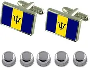 [Select Gifts] Shirt Dress Studs Barbados Flag Cufflinks