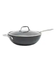 [Salt&Pepper] Re-Lite Wok With Glass Lid 5L 30cm in Black